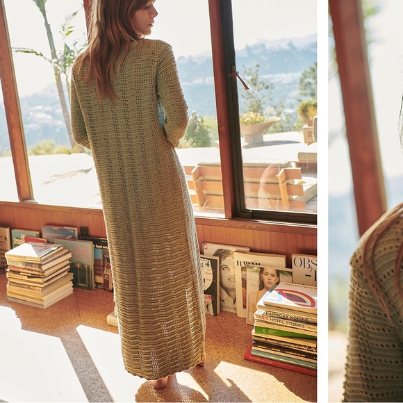 Free People Cotton Crochet Sweater Duster - Picture 6 of 10